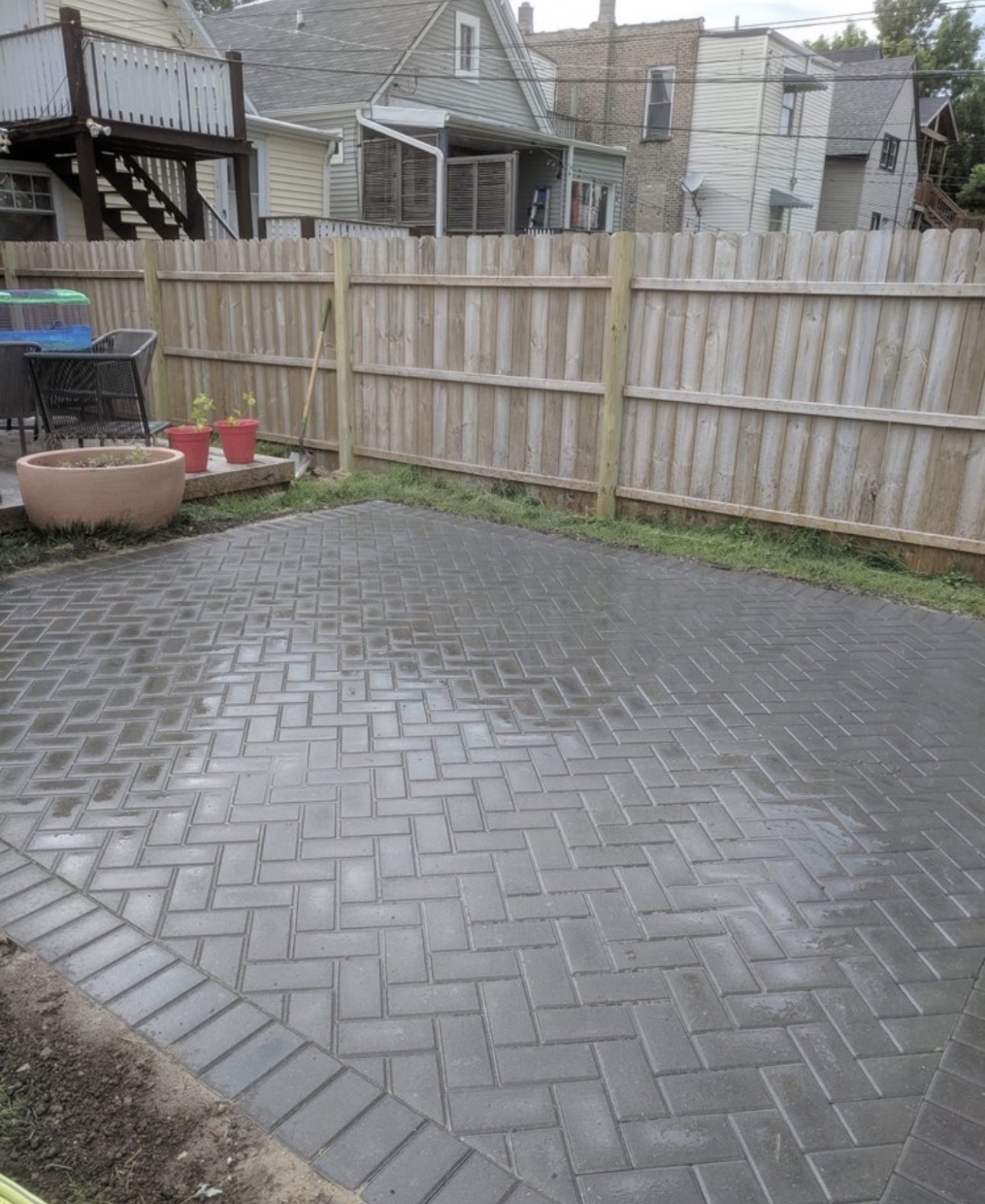 Charcoal Herringbone Patio